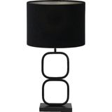 Light & Living Tafellamp Lutika/Velours - Zwart/Zwart - Ø30x67cm -