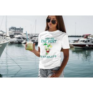 Shirt - You are the mint to my mojito - Wurban Wear | Grappig shirt | Cocktail | Unisex tshirt | Valentijn | Zomer | Wit