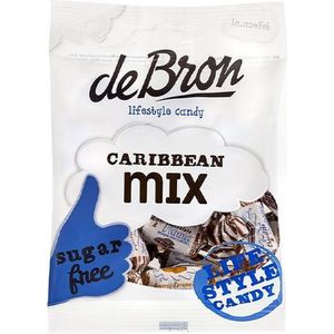 De Bron - Lifestyle Candy Suikervrije Caribbean Toffees - Suikervrije Toffees / Snoep - Chocolade - 90 Gram - 1 Zak