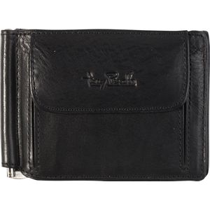 Tony Perotti  leren Billfold met dollarclip en kleingeldvak - Zwart