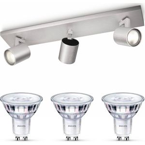 Philips myLiving Runner Opbouwspot - LED - Aluminium - 3 lichtpunten - Incl. Philips LED Scene Switch Gu10 50W