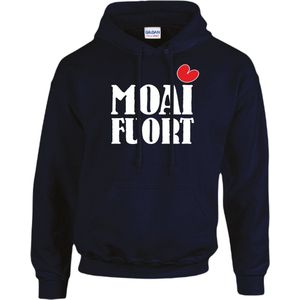 Hooded sweater MOAI FUORT (hoodie unisex) Friesland maat S kleur navy