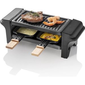 Gourmetstellen 2 Personen - Gourmetset met Pannetjes - Teppanyaki Bakplaat - Steengrill - Raclette - Zwart - Top Kwaliteit