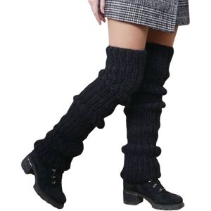 Beenwarmers - Beenwarmers Zwart - 60 cm - warm - grof gebreid - one size - polyester