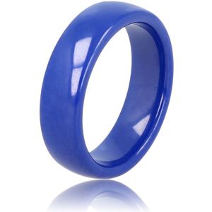 My Bendel Onbreekbare keramieken ring kobalt blauw 6 mm - Mooi blijvende brede ring kobalt blauw - Draagt heerlijk en onbreekbaar - Met luxe cadeauverpakking