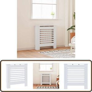 vidaXL Radiatorombouw - 78 cm - Wit MDF Radiatorombouw - Radiatorkast - Mdf Meubels - Wit Meubel - Living Accessoires