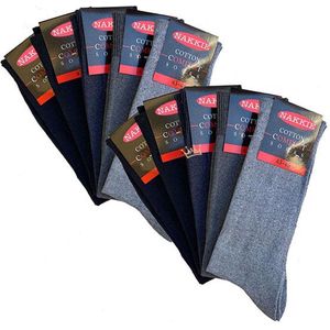 10 paar nette katoenen sokken - Heren sokken - Dames sokken - Comfort sokken - Business sokken - Maat 39-42 - Blauw Mix - Multipack - Mega pack