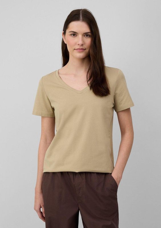 T-shirt - V-hals - Zacht - Rekbare Katoenmix - Normale Pasvorm - Jersey Stof