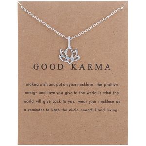 Kasey Good Karma - Lotus bloem hanger aan ketting - Zilverkleurig