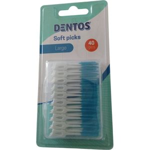 Tandenstoker Dentos soft picks siliconen/ Large 40 stuks