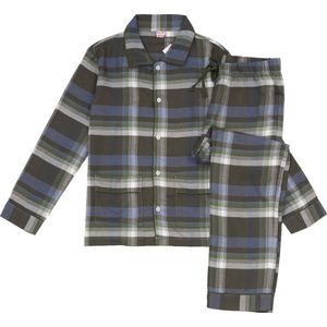 La-V Flanel pyjama set voor jongen met geruit patroon Rood - 140-146