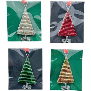 Set van 4 Christmas Tree Masai kralen hanger