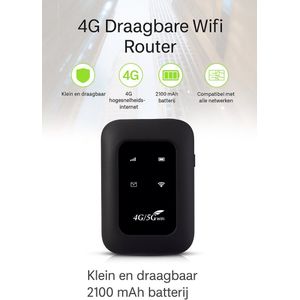 DNXT - M23E - 4G LTE WiFi Router - Draadloze Router - Zwart - Mobiele Hotspot - 300 Mbps