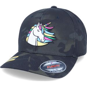 Hatstore- Rainbow Unicorn Black Camo Flexfit - Unicorns Cap