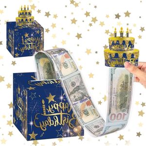 Surprise Box Mystery Geld Gift Verjaardag voor Kinderen en Volwassenen, Geldbox voor Geldgeschenken Verjaardagscadeau voor Ouders, Geliefden, Kinderen en Vrienden Blauw