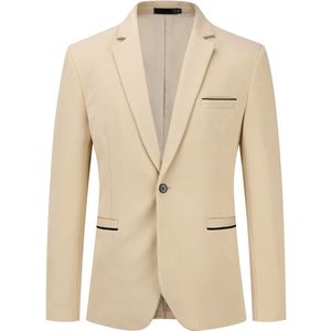 Allthemen Heren Stretch Blazer Slim Fit Jasje - Zakelijk Pak Jasje - XS