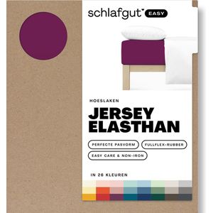 schlafgut Easy Jersey Elasthan Hoeslaken XL - 180x200 - 200x220 542 Purple Deep