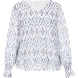 usha - FESTIVAL - Blouse - Saffier Lichtblauw Wit - Blouseshirt