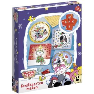 Woezel & pip - knutseldoos kerstkaarten maken - kinderen knutselen kaarten - mozaiekkaarten - knutselset - bambolino toys