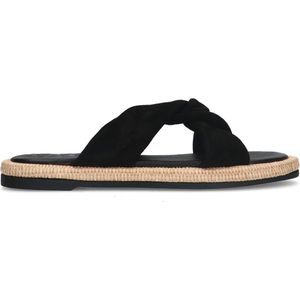 Sacha - Dames - Zwarte suède slippers - Maat 40