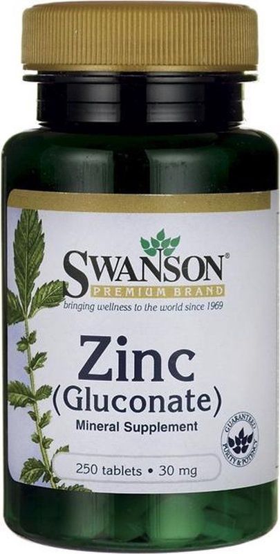 Swanson - Zink Gluconaat - 30 mg - 30 Tabletten