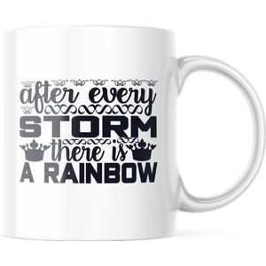 Mok met tekst: After every storm there is a rainbow | Grappige Cadeaus | Grappige mok | Koffiemok | Koffiebeker | Theemok | Theebeker