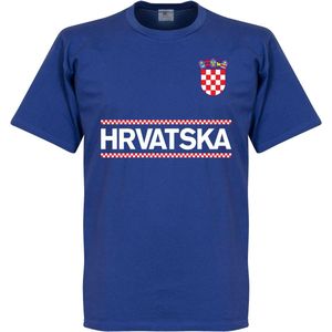 Kroatië Team T-Shirt - Blauw - XXXXL