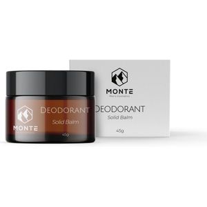 MONTE - Deodorant 100% natuurlijk - 45g - Vaste balsem - Zuivert, deodoriseert en voedt - Aangename zomerse geur (mix van mango/perzik/citrus) - Voor alle huidtypes - Natural - Man en Vrouw