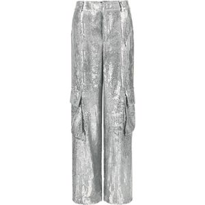 Glitter cargo broek - nieuwe collectie - dames - zilver - maat S