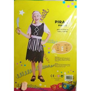 Piraat - Verkleed pak - Meisjes jurk met hoofdband - Maat 110 ( 4-6 jaar )