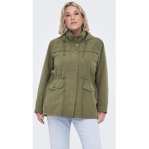 ONLY CARMAKOMA - CARNEWSTARLINE SPRING JACKET OTW - Dames - Gewatteerde Jas - Hoge Hals - Lange Mouwen - Knoop en Ritssluiting