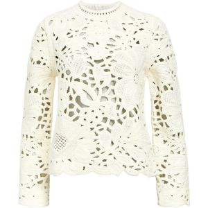 OBJDEYSI - KNIT REG PULLOVER - Crème - Gehaakte Top