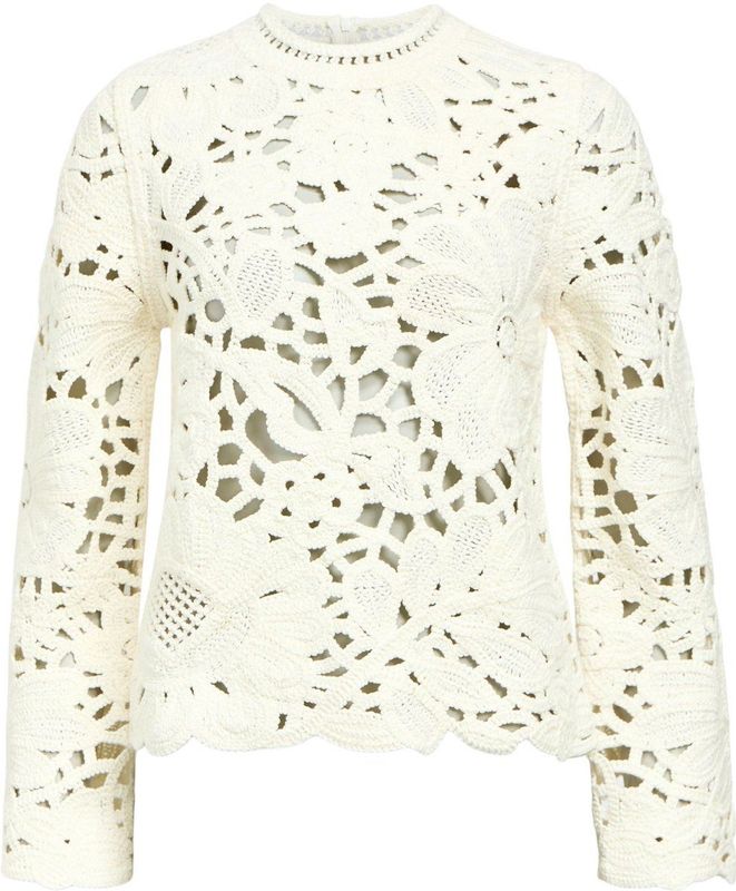 OBJDEYSI - KNIT REG PULLOVER - Crème - Gehaakte Top