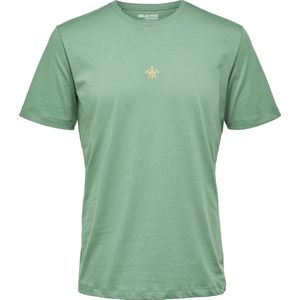 SELECTED HOMME SLHWILDER SS O-NECK TEE W CAMP Mannen  T-Shirt - Maat XL