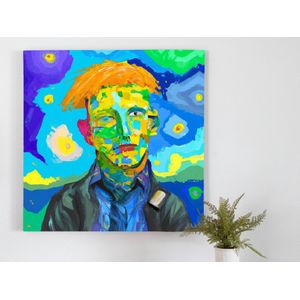 The modern vincent a van gogh inspired portrait of a man | The Modern Vincent: A Van Gogh-Inspired Portrait of a Man | Kunst - 100x100 centimeter op Forex | Foto op Forex
