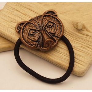 Haarelastiekje beer bronskleurig - ruige beren haarelastiekjes - berenkop haarelastiek - dieren koppen haarelastiek - luxe dames haarelastiek - wilde dierenkop haarelastiek - paardenstaart haar elastiekje - haarstaartje speld - elastiek voor haar