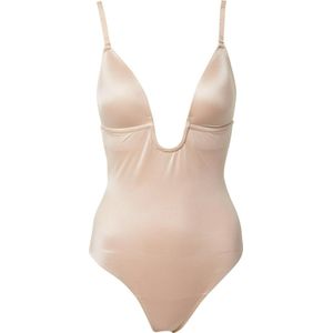 Spanx Suit Your Fancy - Thong Bodysuit Plunge Low-Back - Kleur Champagne Beige - Maat Large