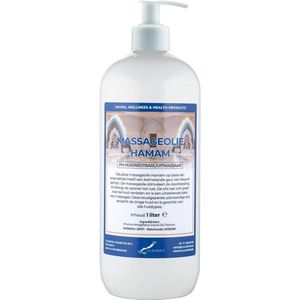 Massageolie Hamam 1 liter met witte pomp - 100% natuurlijk - biologisch en koud geperst