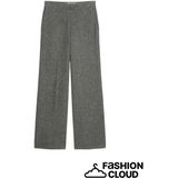 Wijde grijze gemêleerde broek
