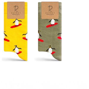 RAFRAY Pinguïn Sokken voor Heren en Dames - 2 paar - Unisex Grappige Sokken - Vrolijke Penguin Sokken - 41-46