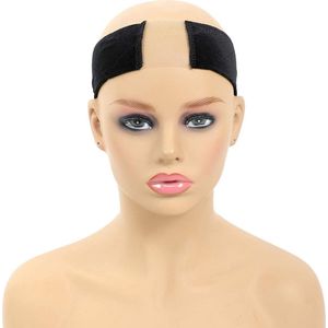 Anti Slip Pruik Band - Fluweel met Lace - Wig Grip - Verstelbare Klittenband - Zwart