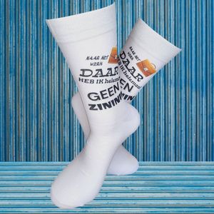 Zininin - collega afscheid - collega bedanken - Werk - Verjaardag - Gift - Sokken met tekst - Witte sokken - Cadeau voor vrouw en man - Kado - Sokken - Verjaardags cadeau voor hem en haar - LuckyDay Socks - Maat 37-44