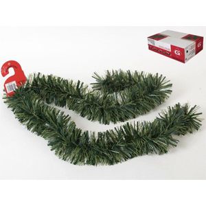 Kerstboom folie slingers/lametta guirlandes van 180 x 12 cm in de kleur glitter groen - Extra brede slinger