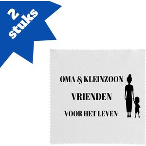 Akyol - oma en kleinzoon vrienden voor het leven brillendoekjes - Vriend - oma/kleinzoon - oma cadeautjes - cadeau - kado - geschenk - kleinzoon verjaardag - kleinzoon artikelen - 17,8 bij 17,8 cm - 2 stuks