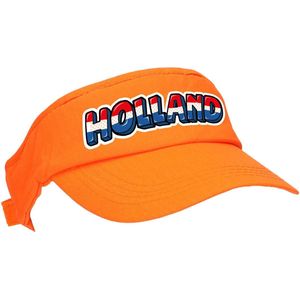 Oranje supporter zonneklep - Holland met Nederlandse vlag - EK / WK fans - Koningsdag pet / sun visor