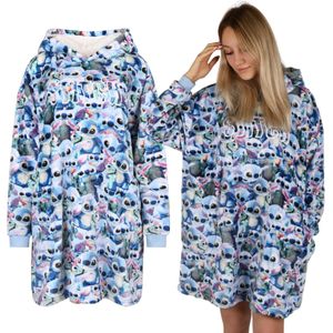 DISNEY Stitch - Sweatshirt Badjas Deken met Capuchon, Dames, met Zakken
