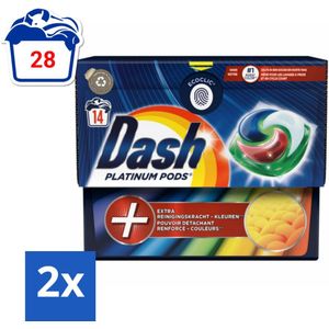 Dash Platinum - Wasmiddel Capsules - Gekleurde Was - 14 Wasbeurten - Voordeelverpakking - 2 stuks