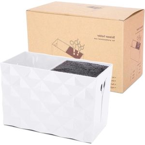 Desktop organizer box van stevig materiaal met haarclip, schaarhouder en kamvakje voor het overzichtelijk opbergen van kappersgereedschap en accessoires