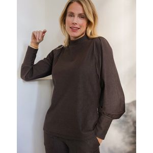 Je m'appelle Dames Top Met stretch - Bruin - Maat S