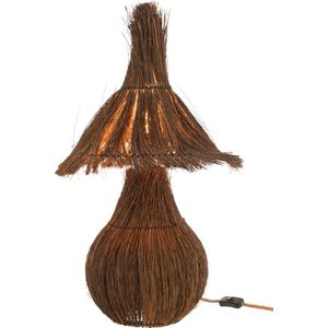 J-Line tafellamp Tropical - jute - bruin